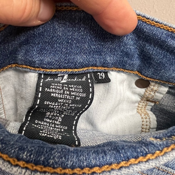 7 for All Mankind The Ankle Skinny Jean with White Stripes. Size 29 - Picture 5 of 7